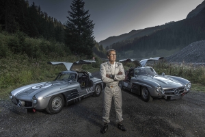 AROSA, SWITZERLAND – 01. September 2019: The IWC Racing Team showed up on the grid of the 15th Arosa ClassicCar for the second time. Bernd Schneider drove the Mercedes-Benz
300 SL “Gullwing” on the winding 7.3 kilometre hill-climb route from Langwies to Arosa. (Photo by Ilja Tschanen/module+ for IWC)