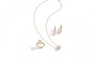 Nudo Collection in rose gold with chalcedony, rose quartz and brown diamonds by Pomellato