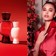 Rdeči flakon parfuma Bvlgari Allegra Baciami Ancora Parfum iz kolekcije Bvlgari Allegra