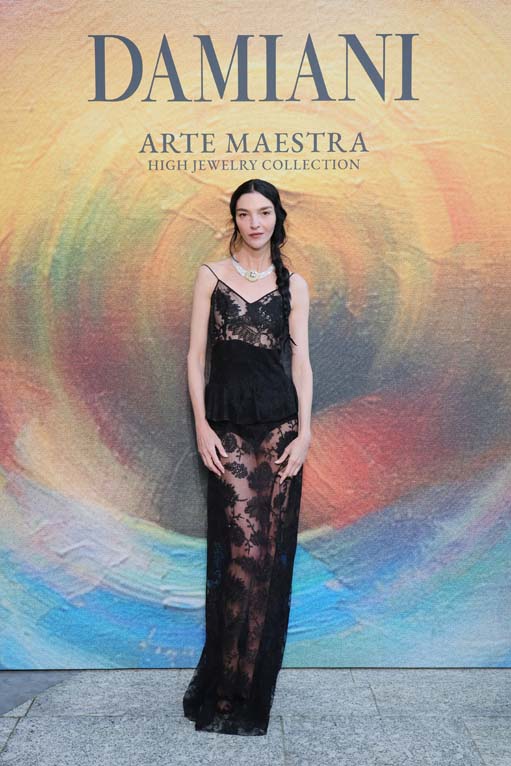 Mariacarla Boscono na predstavitvi kolekcije visokega nakita Damiani Arte Maestra.