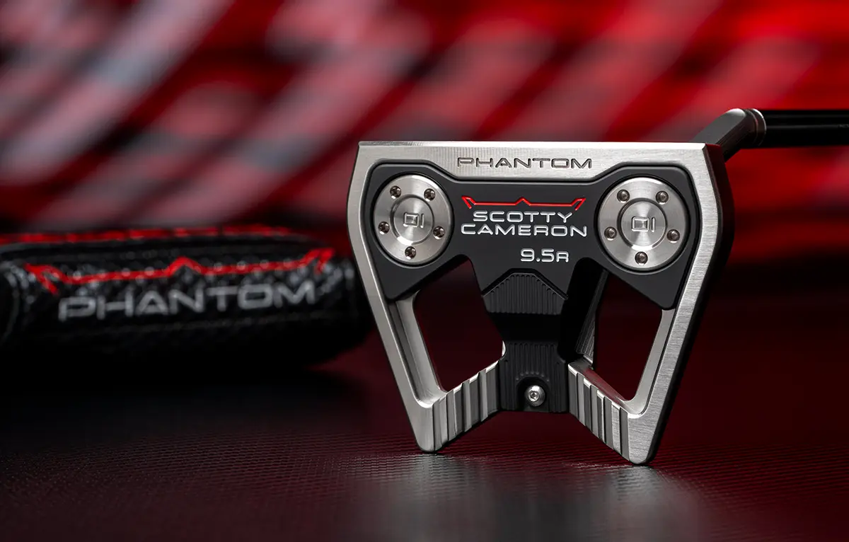 Pater Scotty Cameron Phantom 9.5R z zaobljeno glavo, dolgo črto za poravnavo in vratom jet neck